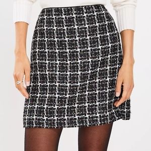 Loft Petite Shimmer Tweed Shift Skirt